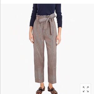 J. Crew Point Sur Black/Tan Paper Bag‎ Waist Wide Leg Pants Sz 8